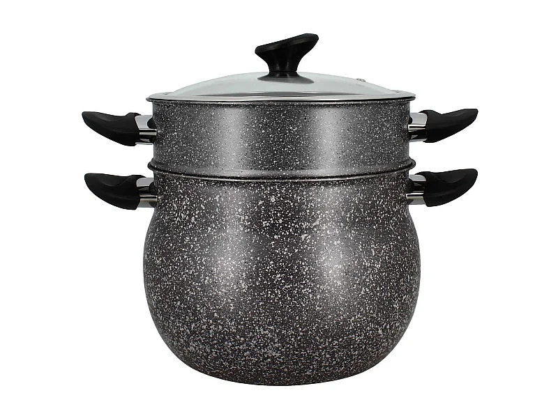 Menastyl - Couscoussier Induction 9l En Aluminium Effet Marbre Avec Couvercle