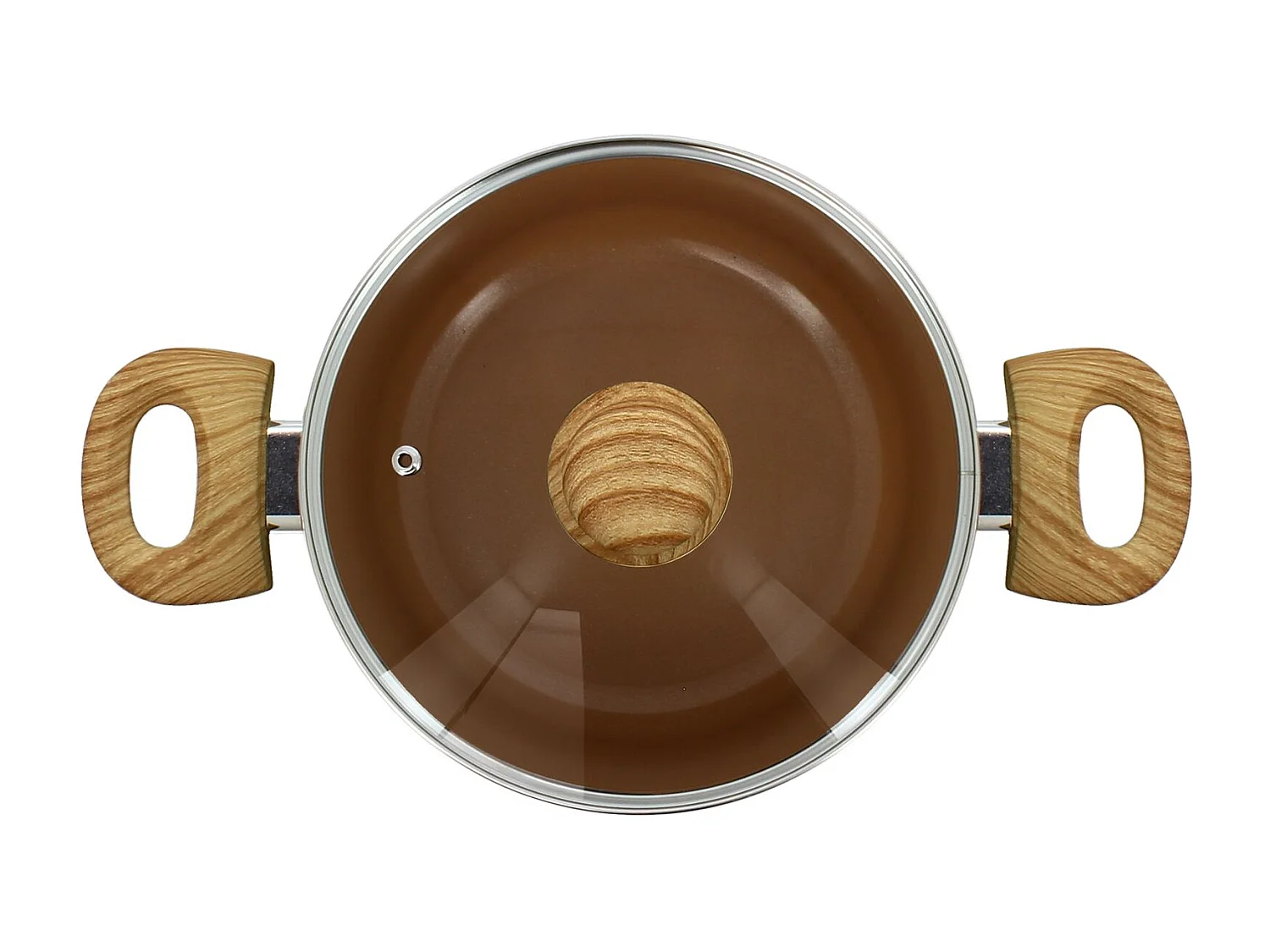 Menastyl - Faitout 20cm Colorama Noisette - En Aluminium - Revetement Antiadhesif En Ceramique