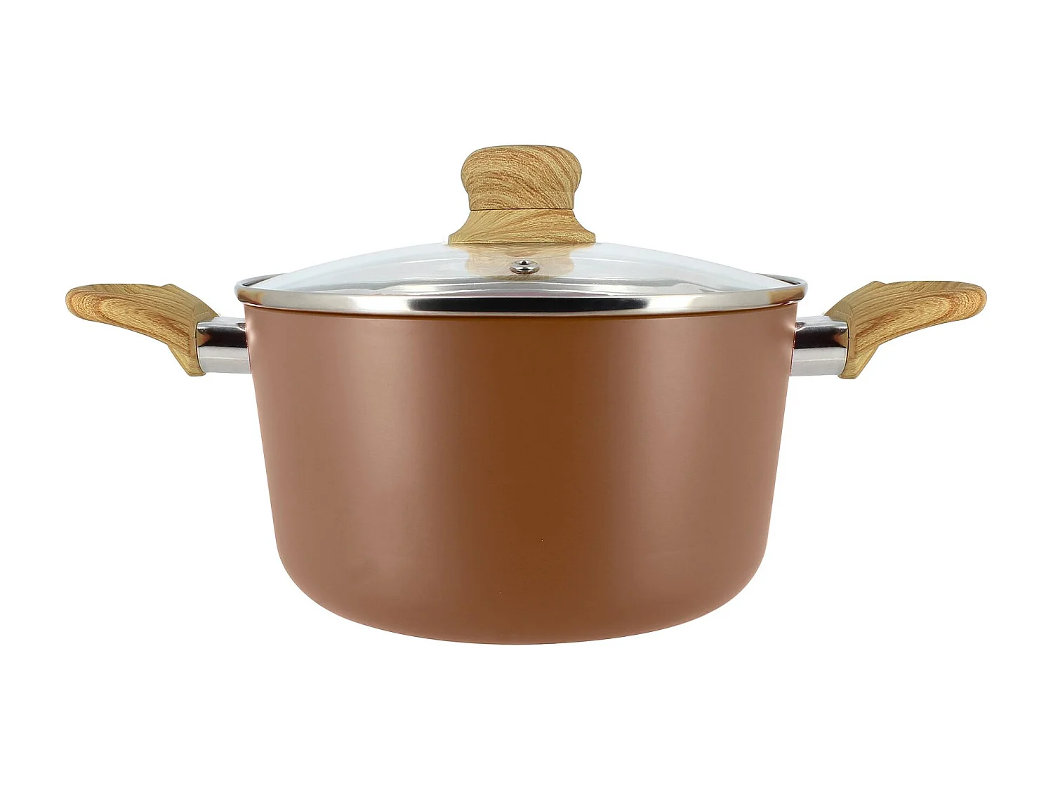 Menastyl - Faitout 20cm Colorama Noisette - En Aluminium - Revetement Antiadhesif En Ceramique