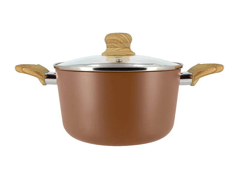 Menastyl - Faitout 20cm Colorama Noisette - En Aluminium - Revetement Antiadhesif En Ceramique