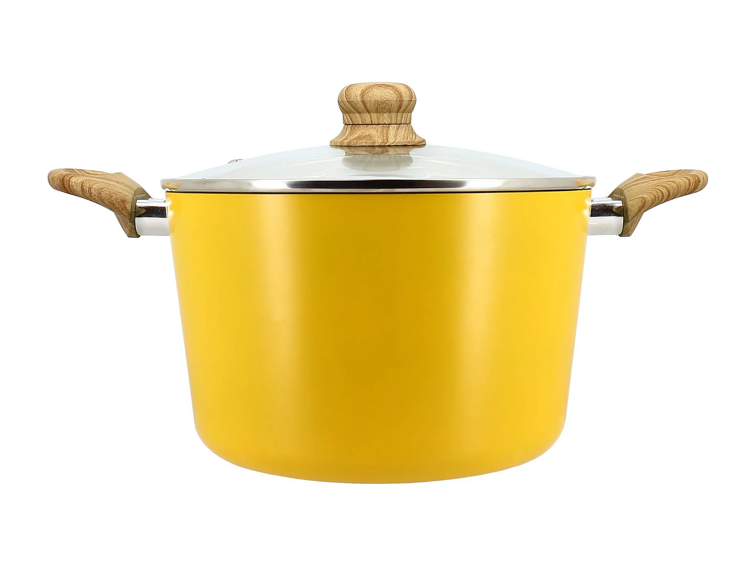 Menastyl - Faitout 24cm Colorama Safran- En Aluminium - Revetement Antiadhesif En Ceramique