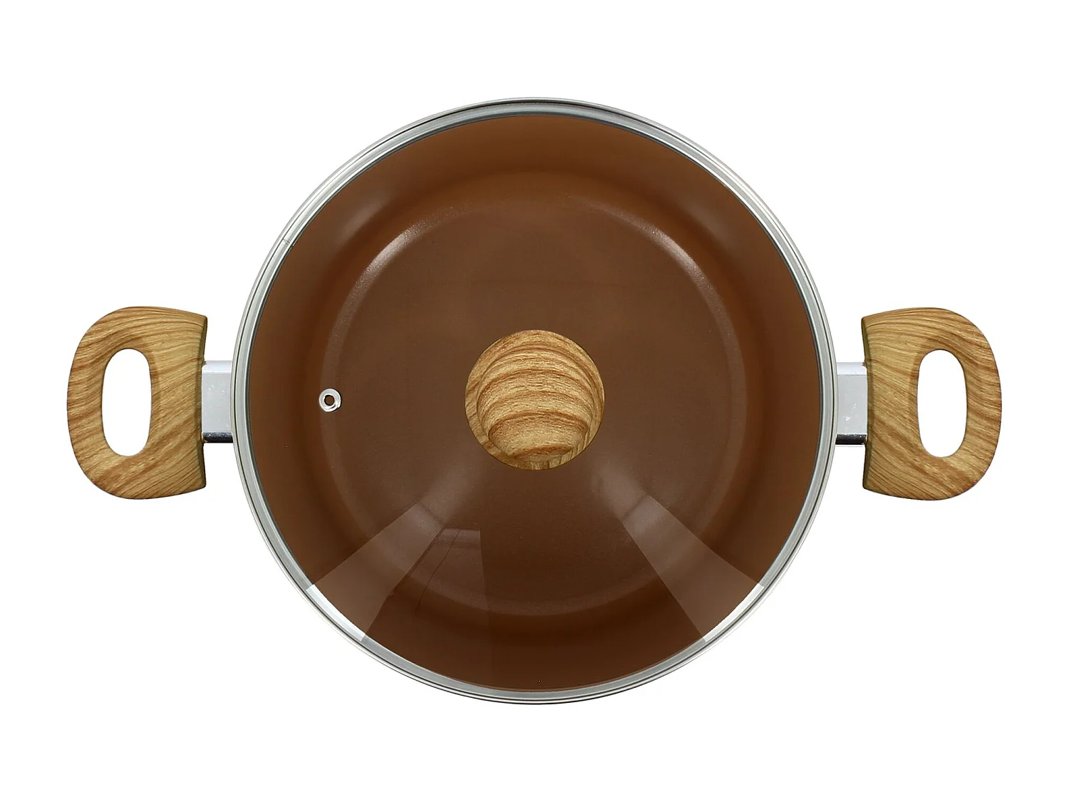 Menastyl - Faitout 24cm Colorama Noisette - En Aluminium - Revetement Antiadhesif En Ceramique