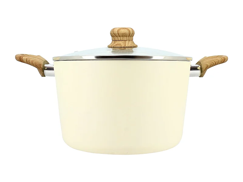 Menastyl - Faitout 24cm Colorama Creme - En Aluminium - Revetement Antiadhesif En Ceramique