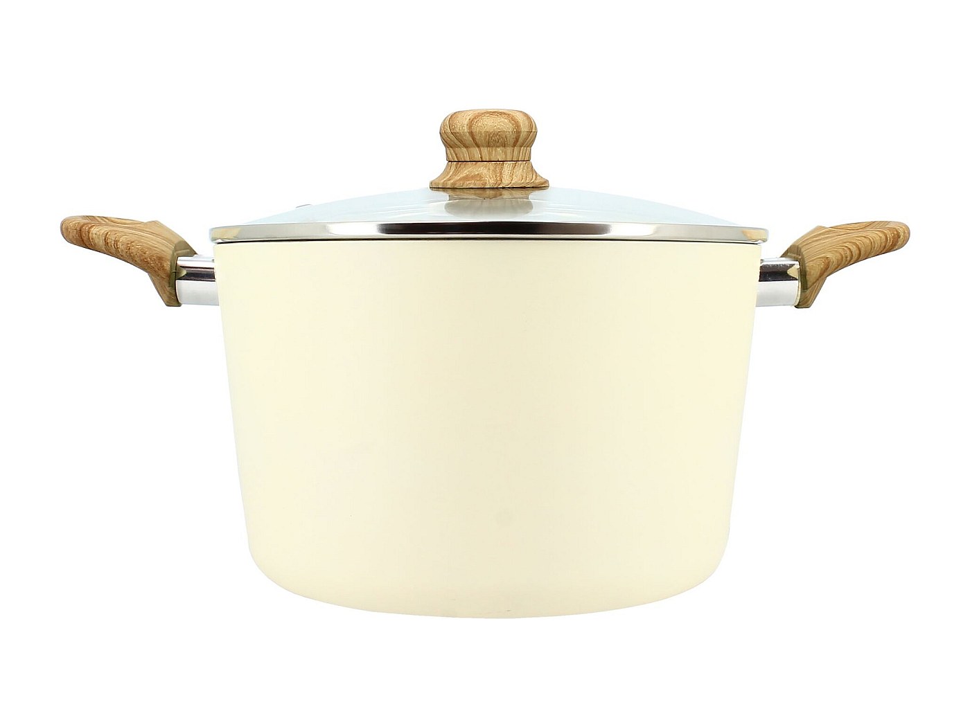 Faitout 24cm colorama creme - en aluminium - revetement antiadhesif en ceramique