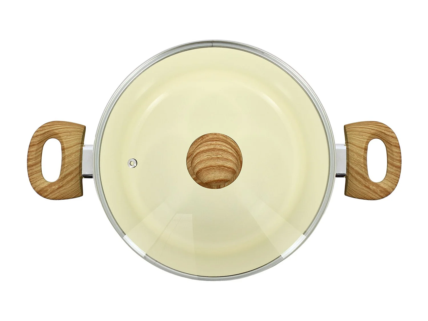 Menastyl - Faitout 24cm Colorama Creme - En Aluminium - Revetement Antiadhesif En Ceramique