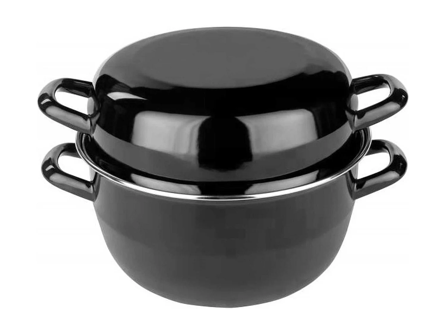 Menastyl - Marmite A Moules 18 Cm En Acier Emaille Noir