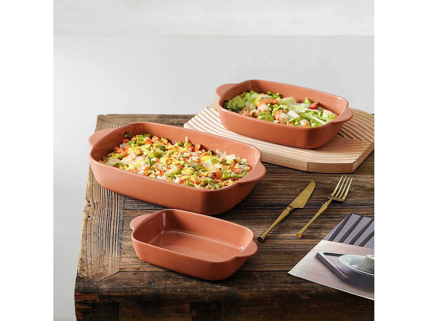 Menastyl - Plat A Four Octave Rectangle 38x23cm 3.3l En Gres Terracotta