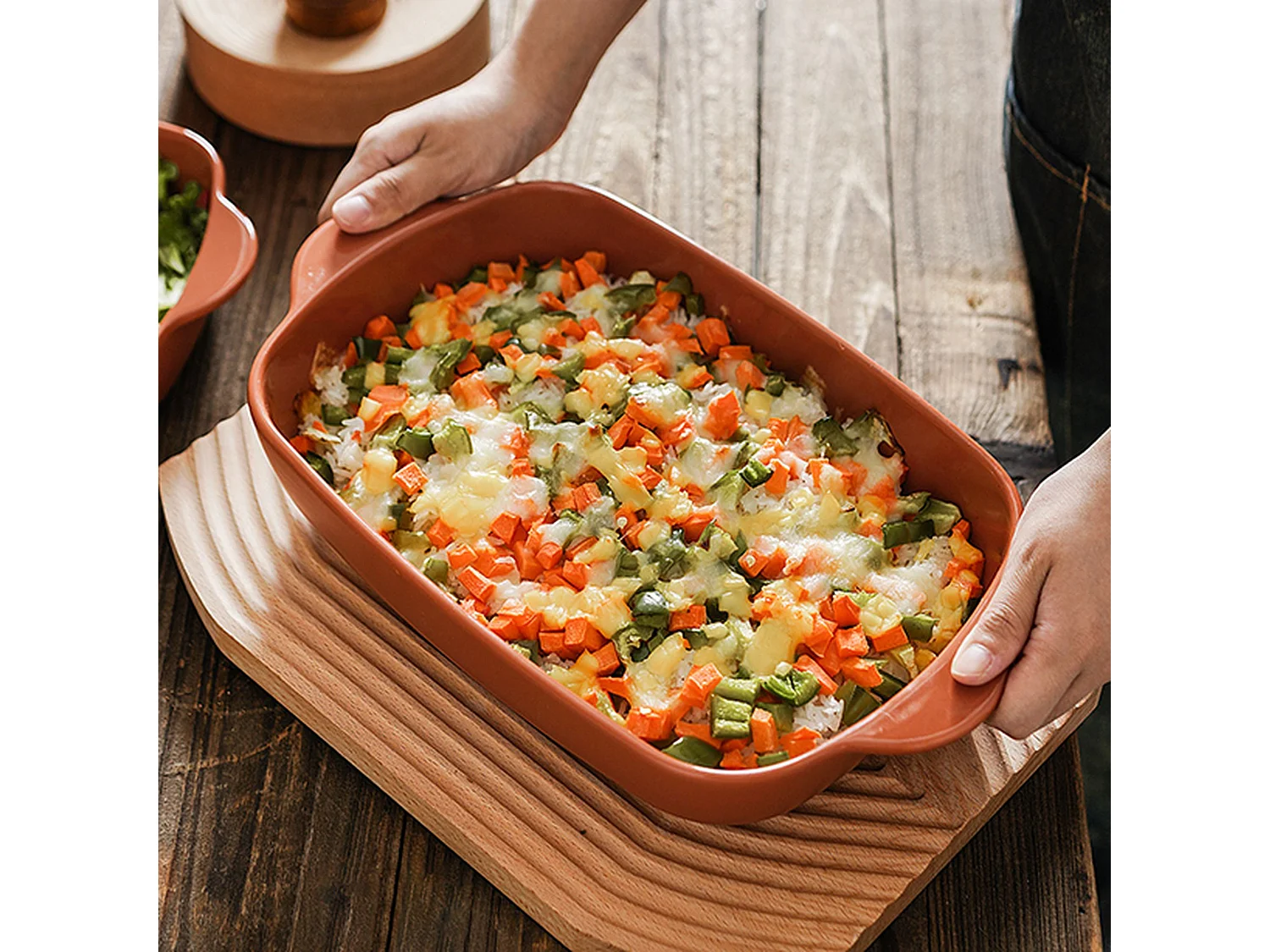 Menastyl - Plat A Four Octave Rectangle 38x23cm 3.3l En Gres Terracotta