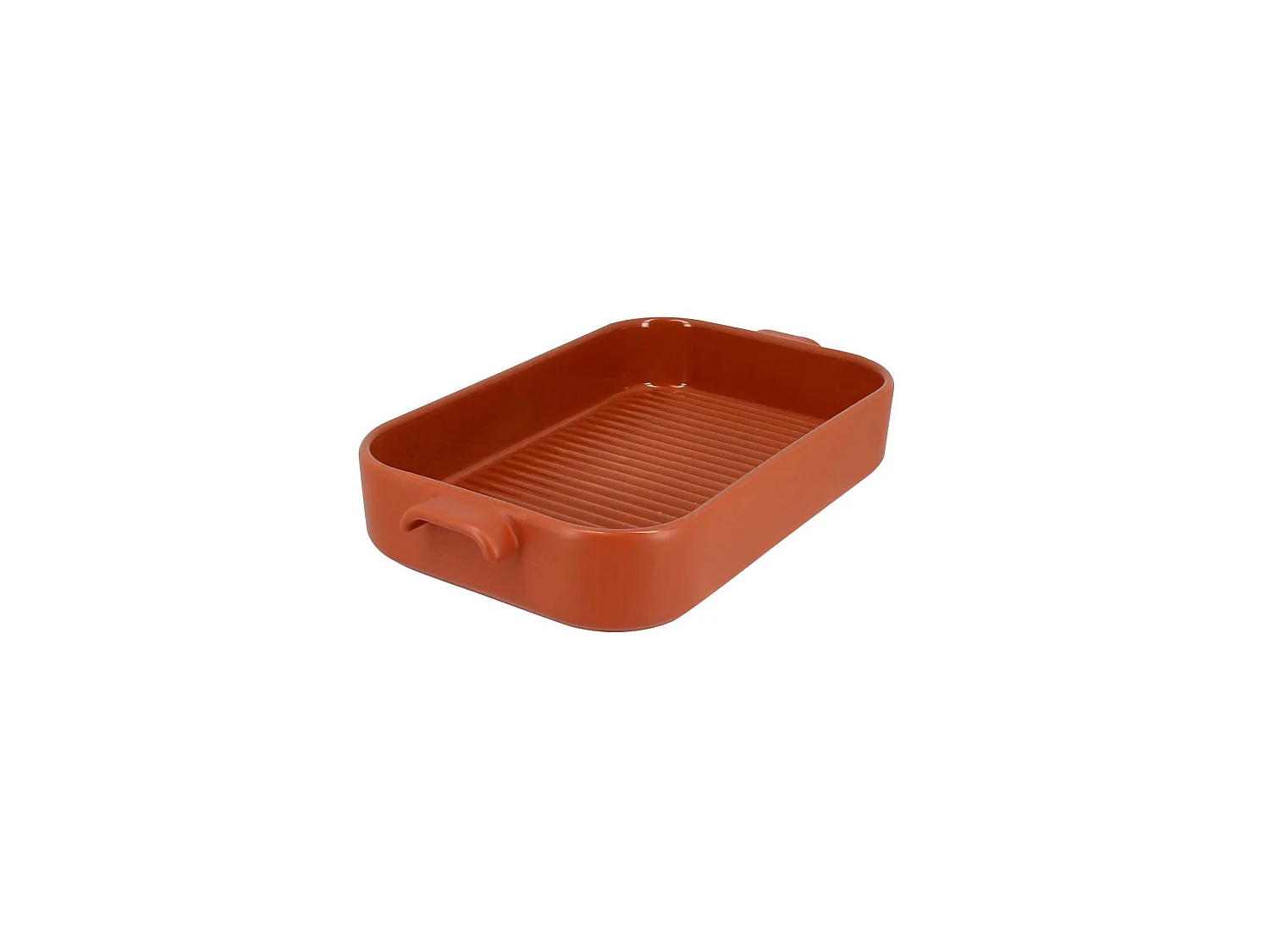 Menastyl - Plat A Four Grille Octave Rectangle 26.5x15 Cm En Gres Terracotta