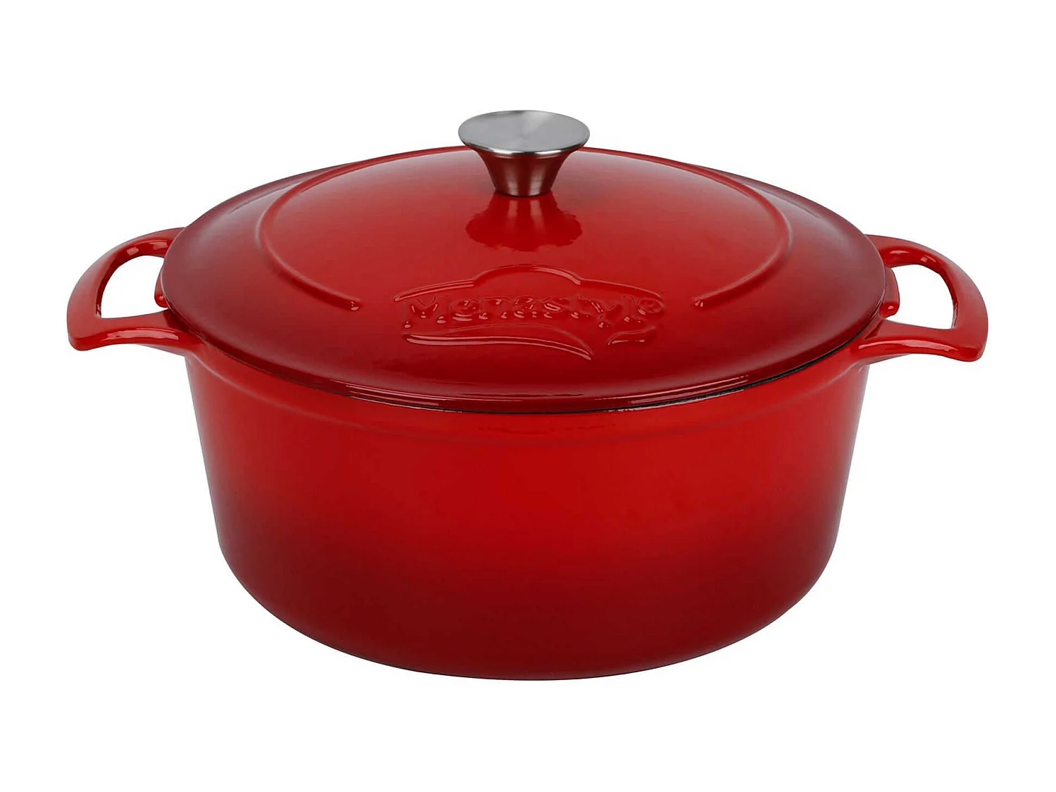Menastyl - Cocotte Colette Ronde 7l 29cm En Fonte Emaille Rouge