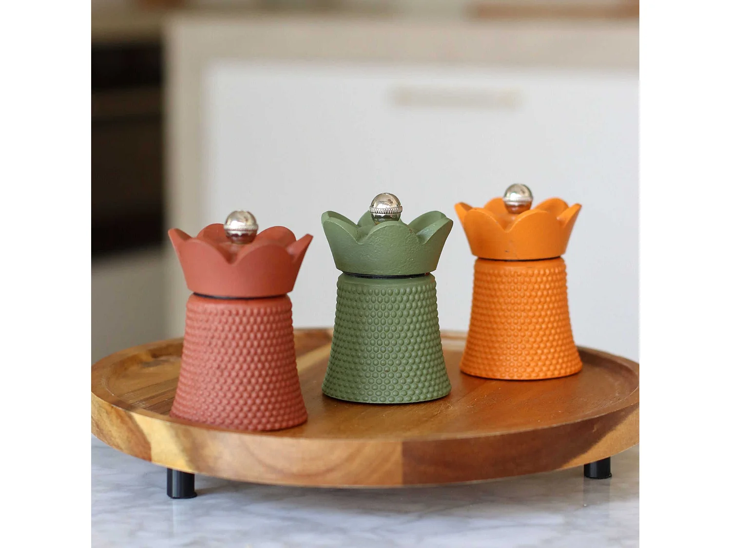 Ogo Living - Moulin A Poivre Et Sel H8cm En Fonte Et Acier Kaki Hawai