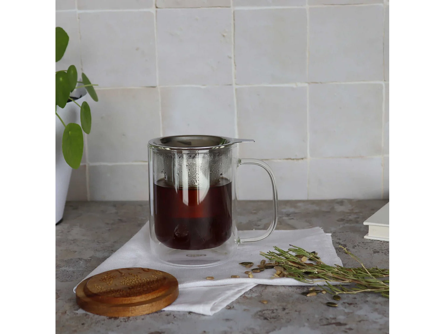 Chaleira Gustave em Vidro Duplo OGO Living 350 ml