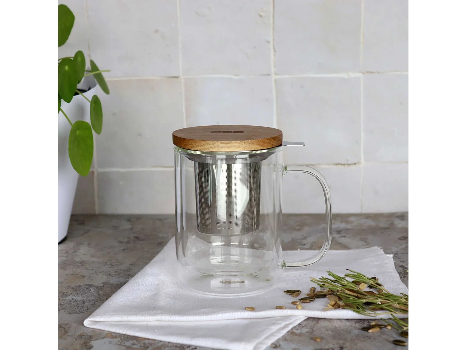 Tetera Gustave de Doble Pared de Vidrio OGO Living 350 ml