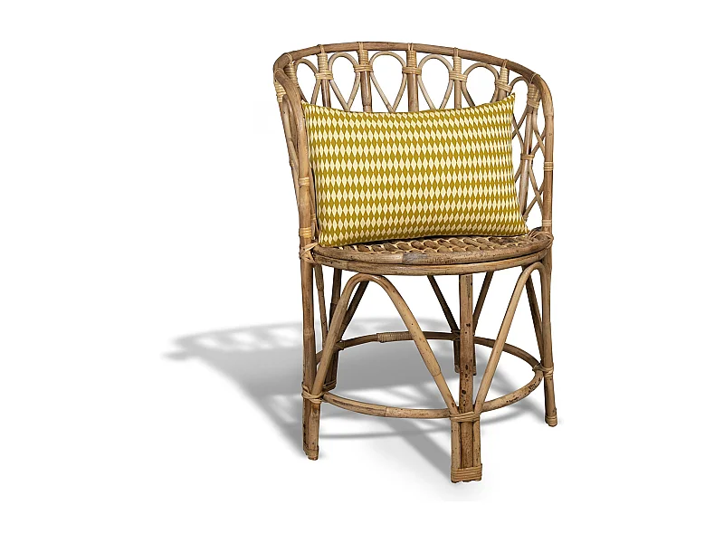 Now's Home - Fauteuil En Rotin Tresse Avec Coussin Terracotta