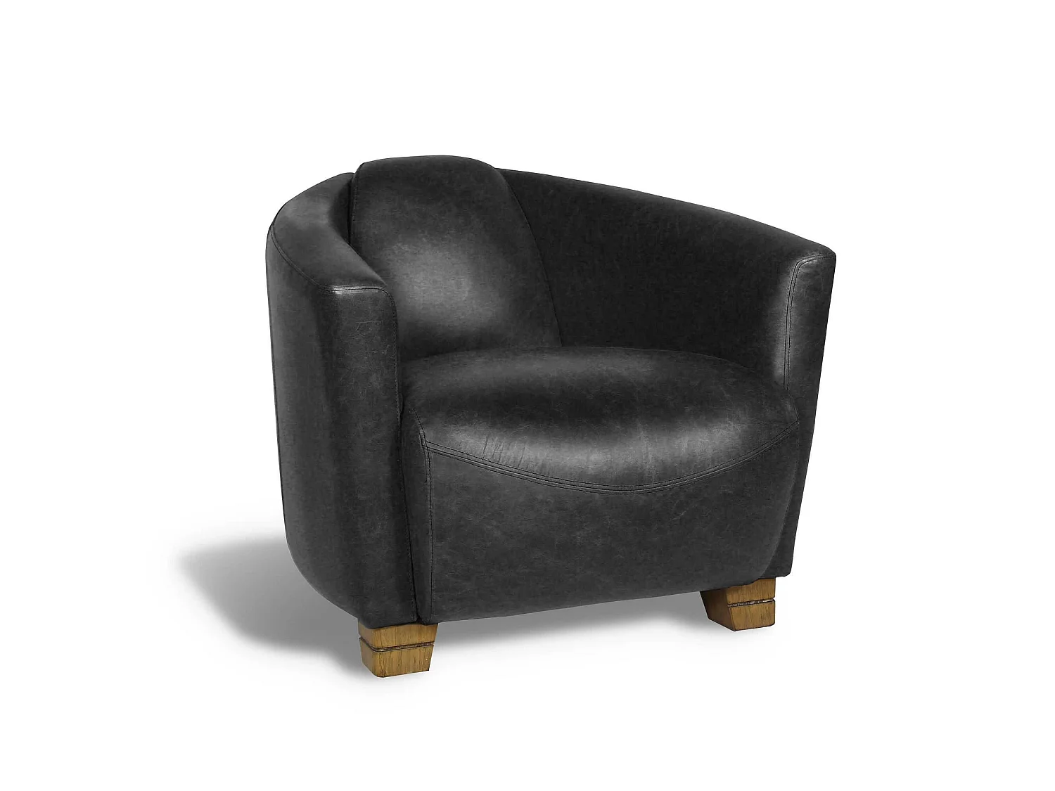 Now's Home - Fauteuil En Cuir De Vache Noir