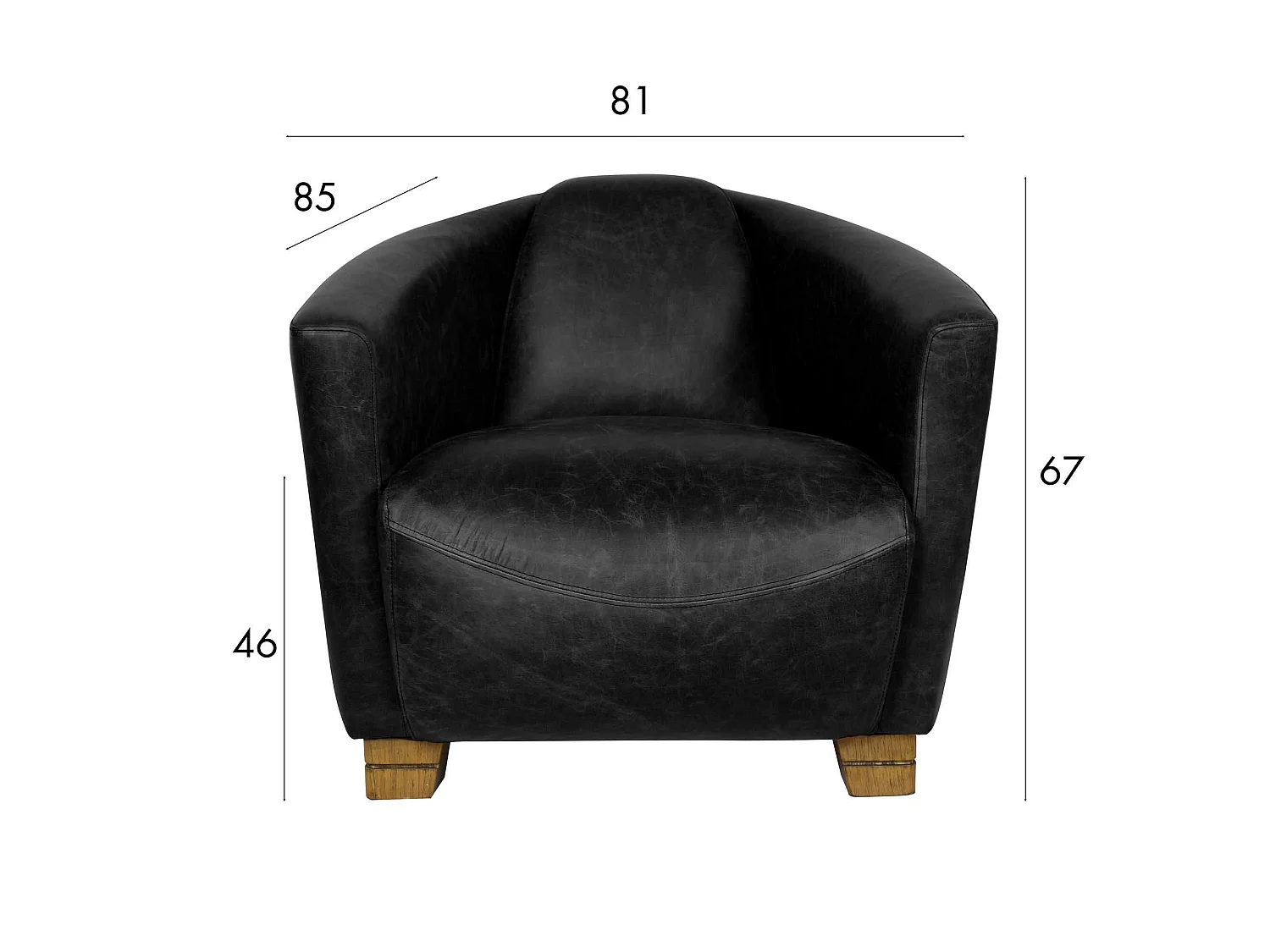 Now's Home - Fauteuil En Cuir De Vache Noir