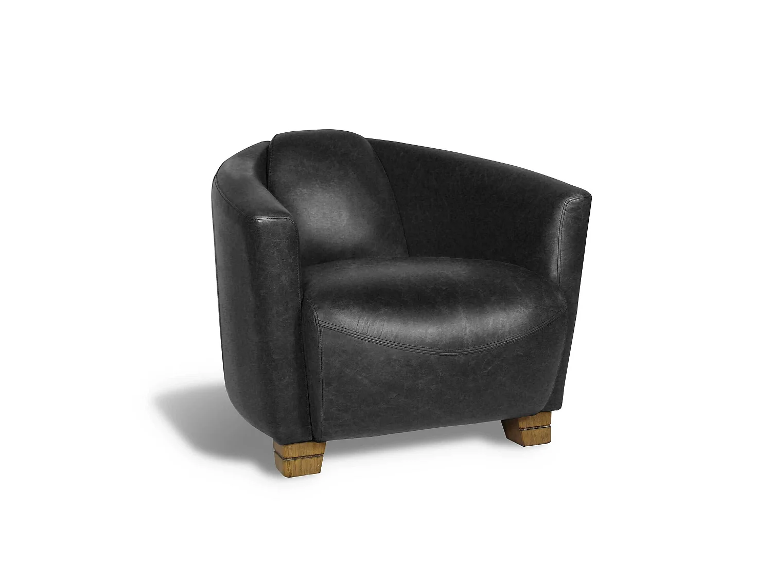 Now's Home - Fauteuil En Cuir De Vache Noir