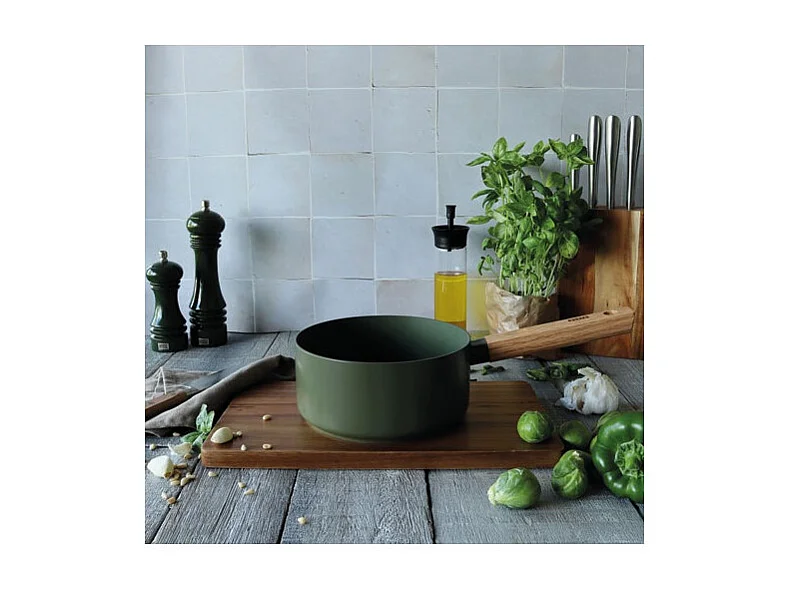 Ogo Living - Casserole Ector 18cm En Aluminium Kaki Avec Manche En Bois