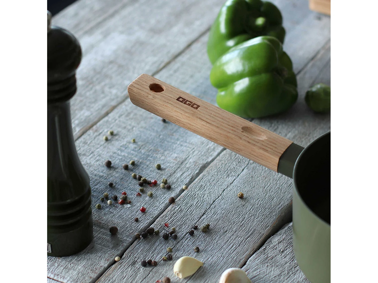 Ogo Living - Casserole Ector 16cm En Aluminium Kaki Avec Manche En Bois