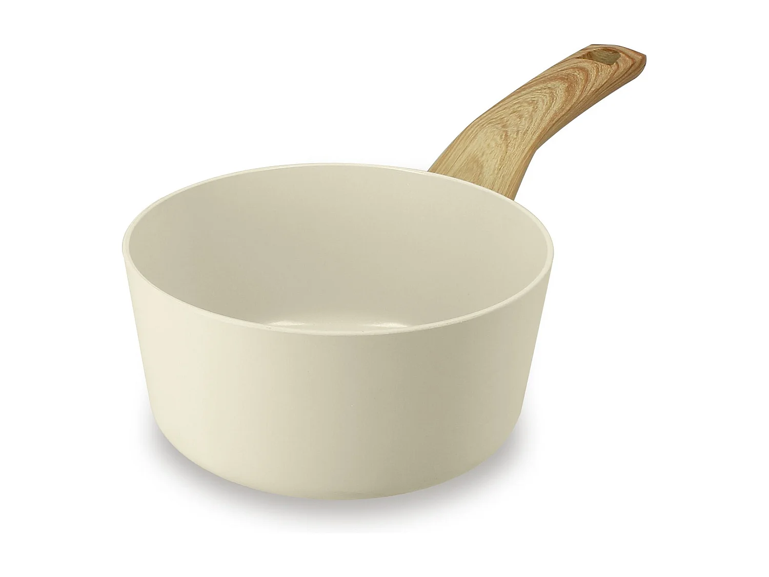 Menastyl - Casserole 16cm Colorama Creme - En Aluminium - Revetement Antiadhesif En Ceramique