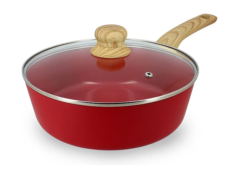 Menastyl - Sauteuse 24cm Colorama Magenta - En Aluminium - Revetement Antiadhesif En Ceramique