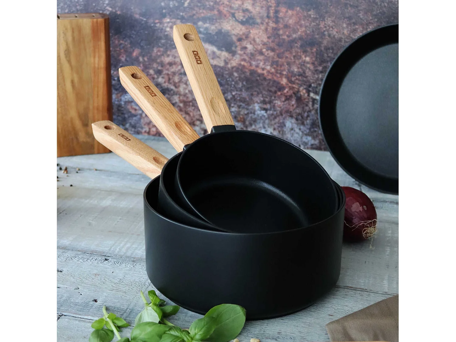 Ogo Living - Casserole Ector 18cm En Aluminium Induction Avec Manche En Bois