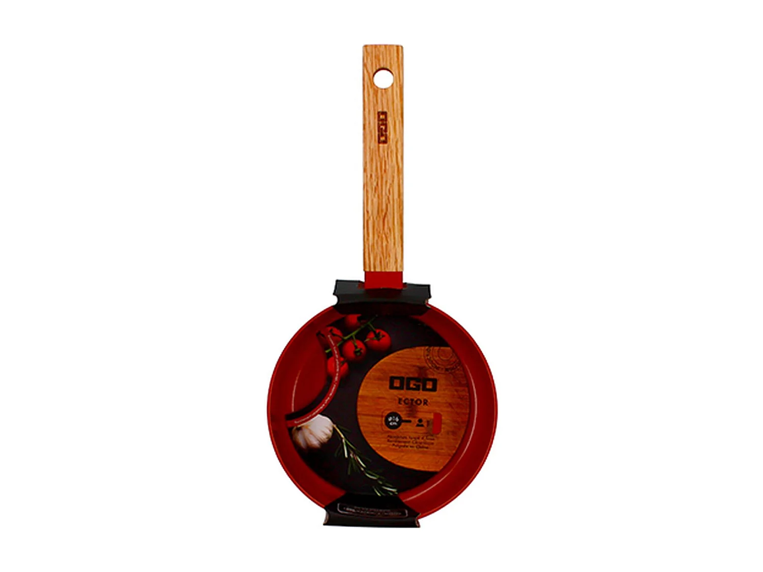 Ogo Living - Casserole Ector 16cm En Aluminium Paprika Avec Manche En Bois