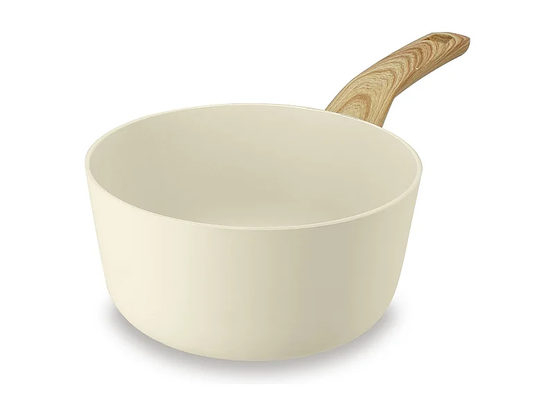 Menastyl - Casserole 18cm Colorama Creme - En Aluminium - Revetement Antiadhesif En Ceramique