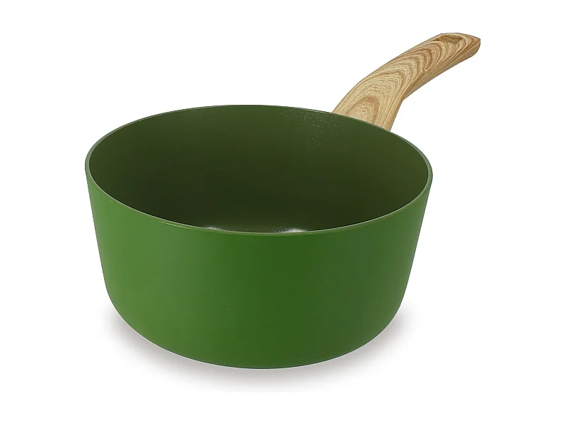 Menastyl - Casserole 18cm Colorama Olive - En Aluminium - Revetement Antiadhesif En Ceramique