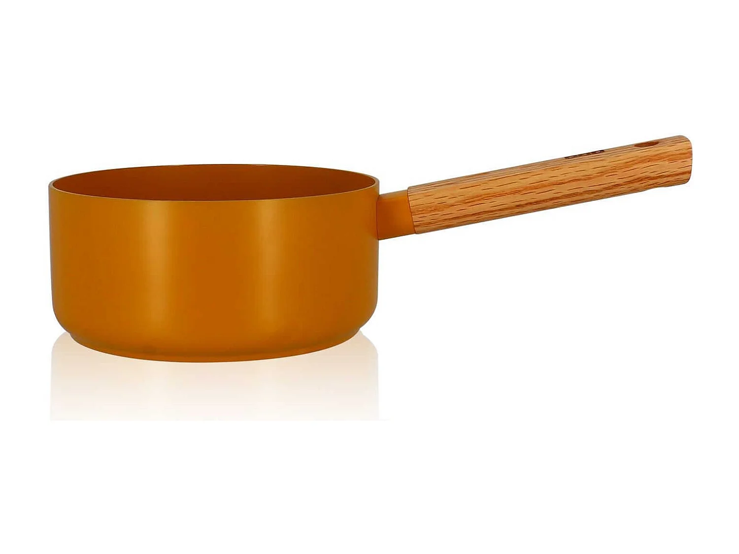 Ogo Living - Casserole Ector 18cm Alu Revetement Ceramique Jaune Avec Manche Bois
