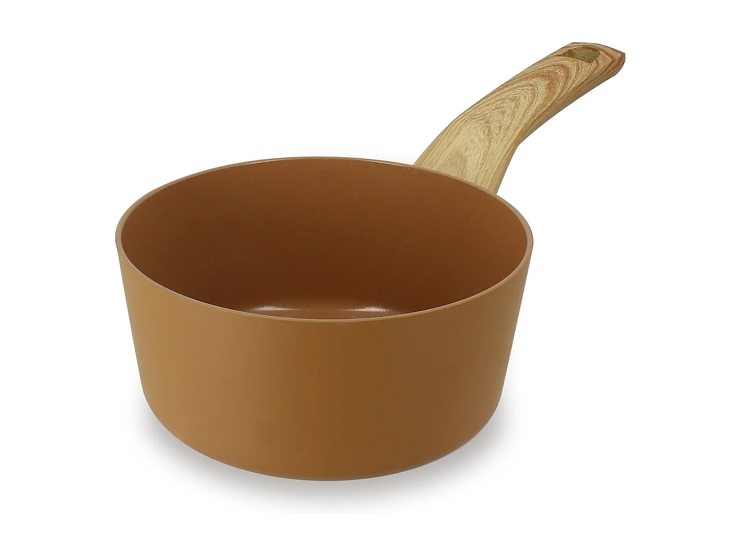 Menastyl - Casserole 16cm Colorama Noisette - En Aluminium - Revetement Antiadhesif En Ceramique