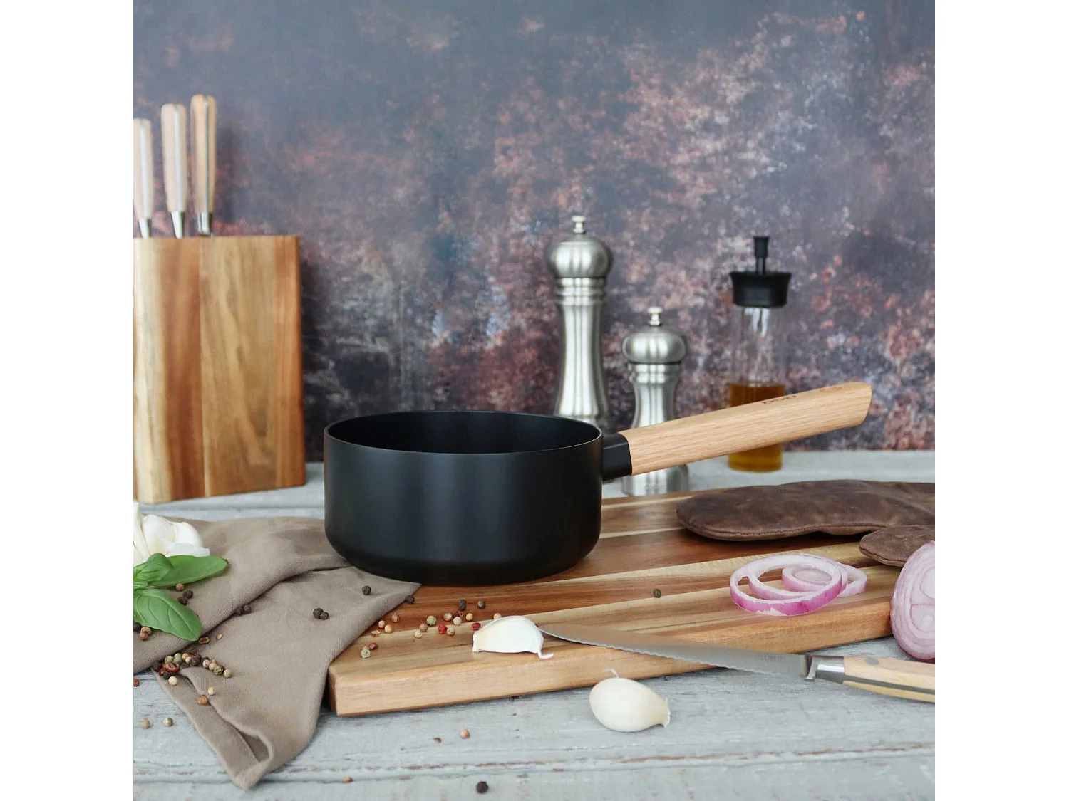 Ogo Living - Casserole Ector 16cm En Aluminium Induction Avec Manche En Bois