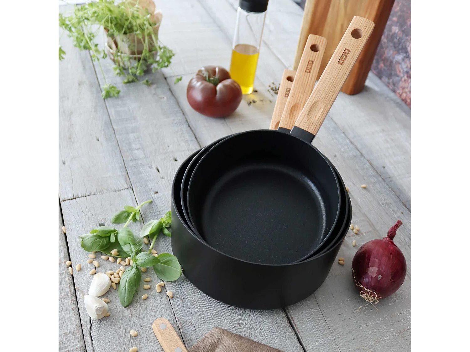 Ogo Living - Casserole Ector 16cm En Aluminium Induction Avec Manche En Bois