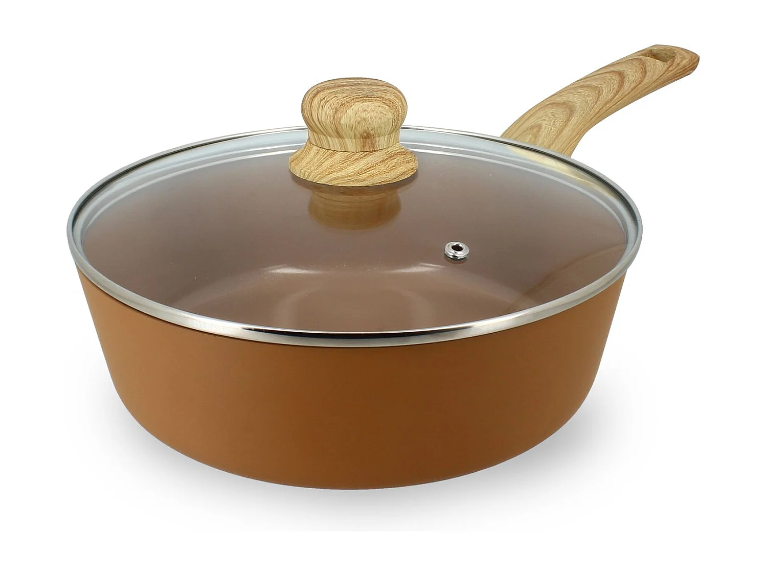 Menastyl - Sauteuse 24cm Colorama Noisette - En Aluminium - Revetement Antiadhesif En Ceramique