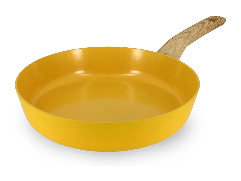 Menastyl - Poele 24cm Colorama Safran - En Aluminium - Revetement Antiadhesif En Ceramique