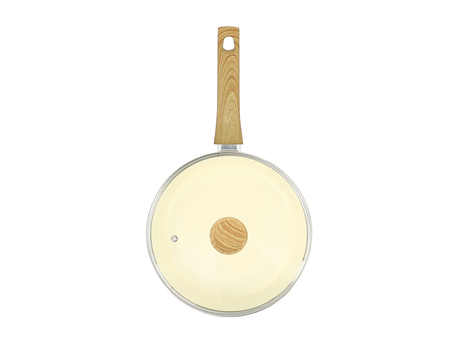 Menastyl - Sauteuse 24cm Colorama Creme - En Aluminium - Revetement Antiadhesif En Ceramique