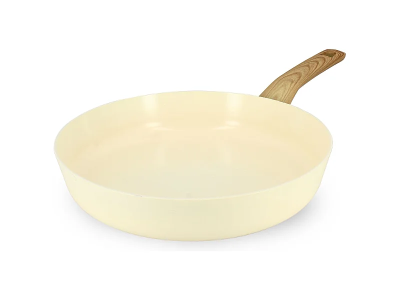 Menastyl - Poele 28cm Colorama  Creme - En Aluminium - Revetement Antiadhesif En Ceramique