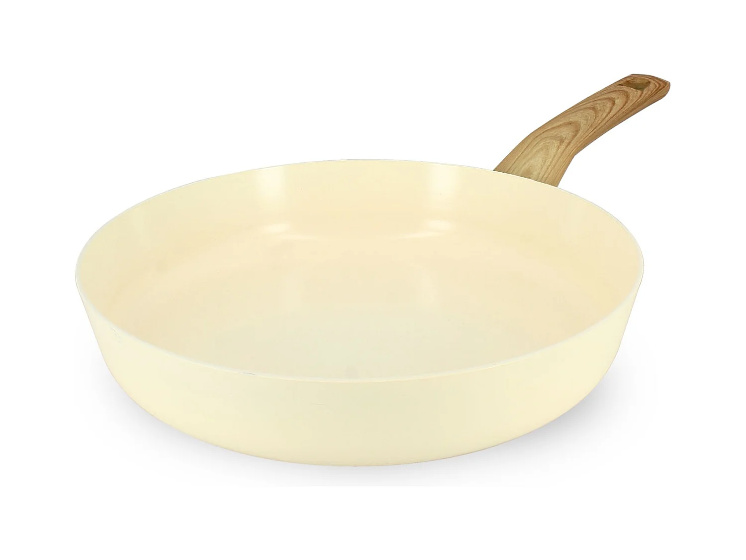 Menastyl - Poele 28cm Colorama  Creme - En Aluminium - Revetement Antiadhesif En Ceramique