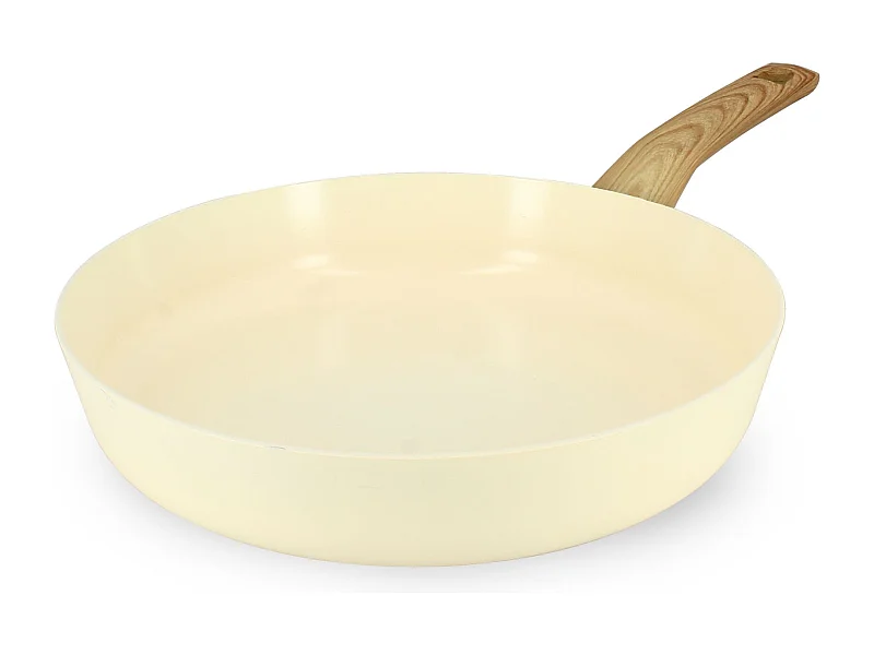 Menastyl - Poele 28cm Colorama  Creme - En Aluminium - Revetement Antiadhesif En Ceramique