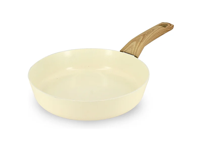 Menastyl - Poele 20cm Colorama  Creme - En Aluminium - Revetement Antiadhesif En Ceramique