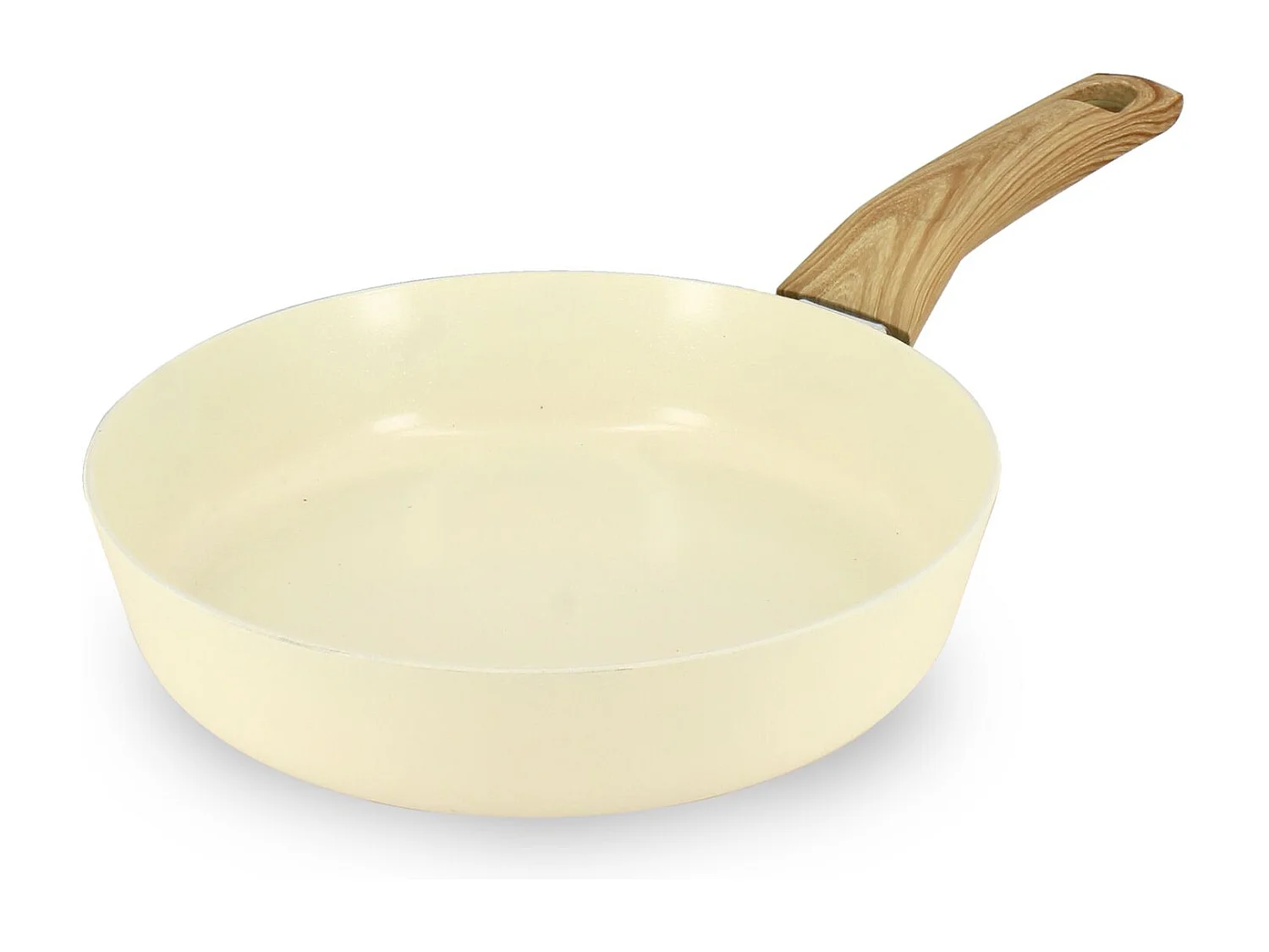 Menastyl - Poele 20cm Colorama  Creme - En Aluminium - Revetement Antiadhesif En Ceramique