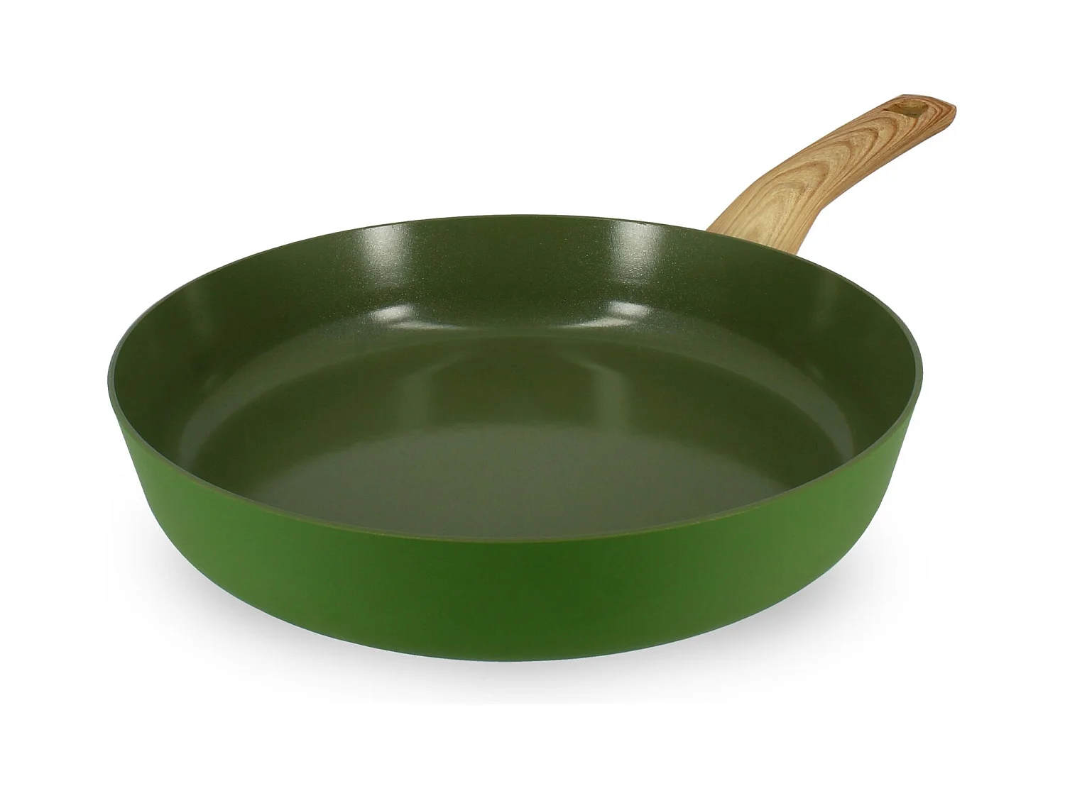 Menastyl - Poele 28cm Colorama  Olive - En Aluminium - Revetement Antiadhesif En Ceramique