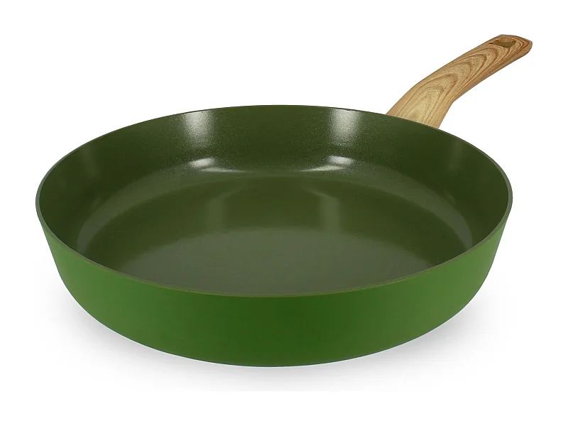 Menastyl - Poele 28cm Colorama  Olive - En Aluminium - Revetement Antiadhesif En Ceramique