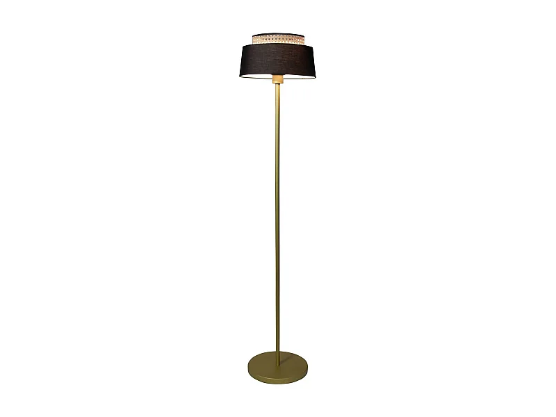 Now's Home - Lampadaire En Metal Noir Et Dore H150cm Avero