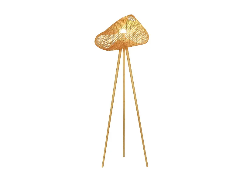 Now's Home - Lampadaire En Bambou Pieds En Bois O 60 Cm X 165 Cm Lips