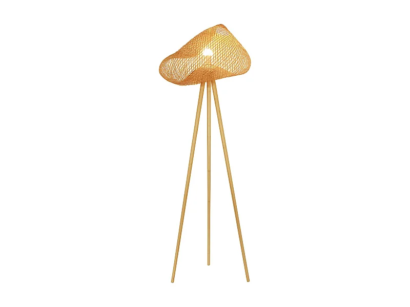 Now's Home - Lampadaire En Bambou Pieds En Bois O 60 Cm X 165 Cm Lips