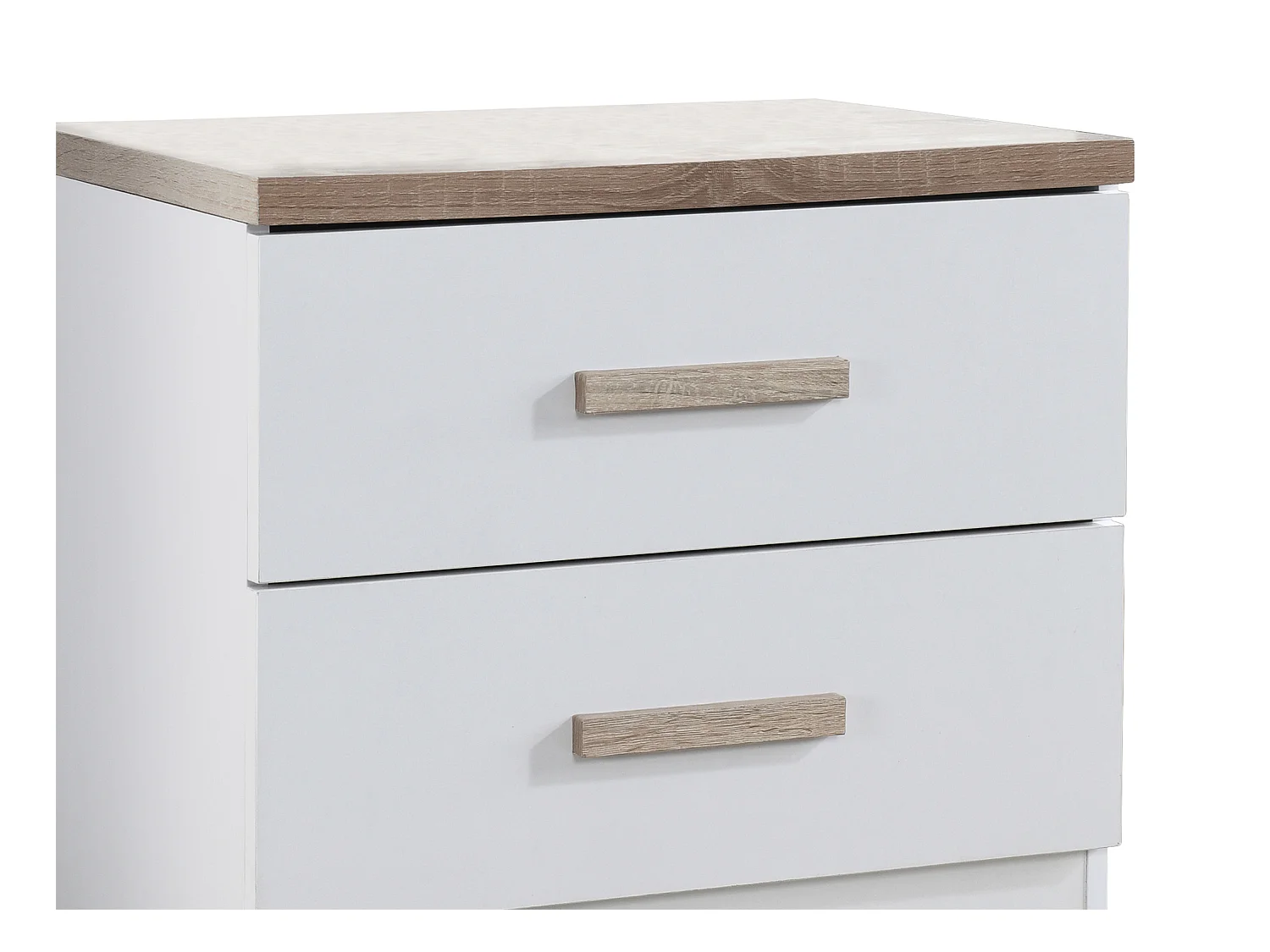 Set van 2 nachtkastjes met 2 lades - Wit en naturel - SKAIDO