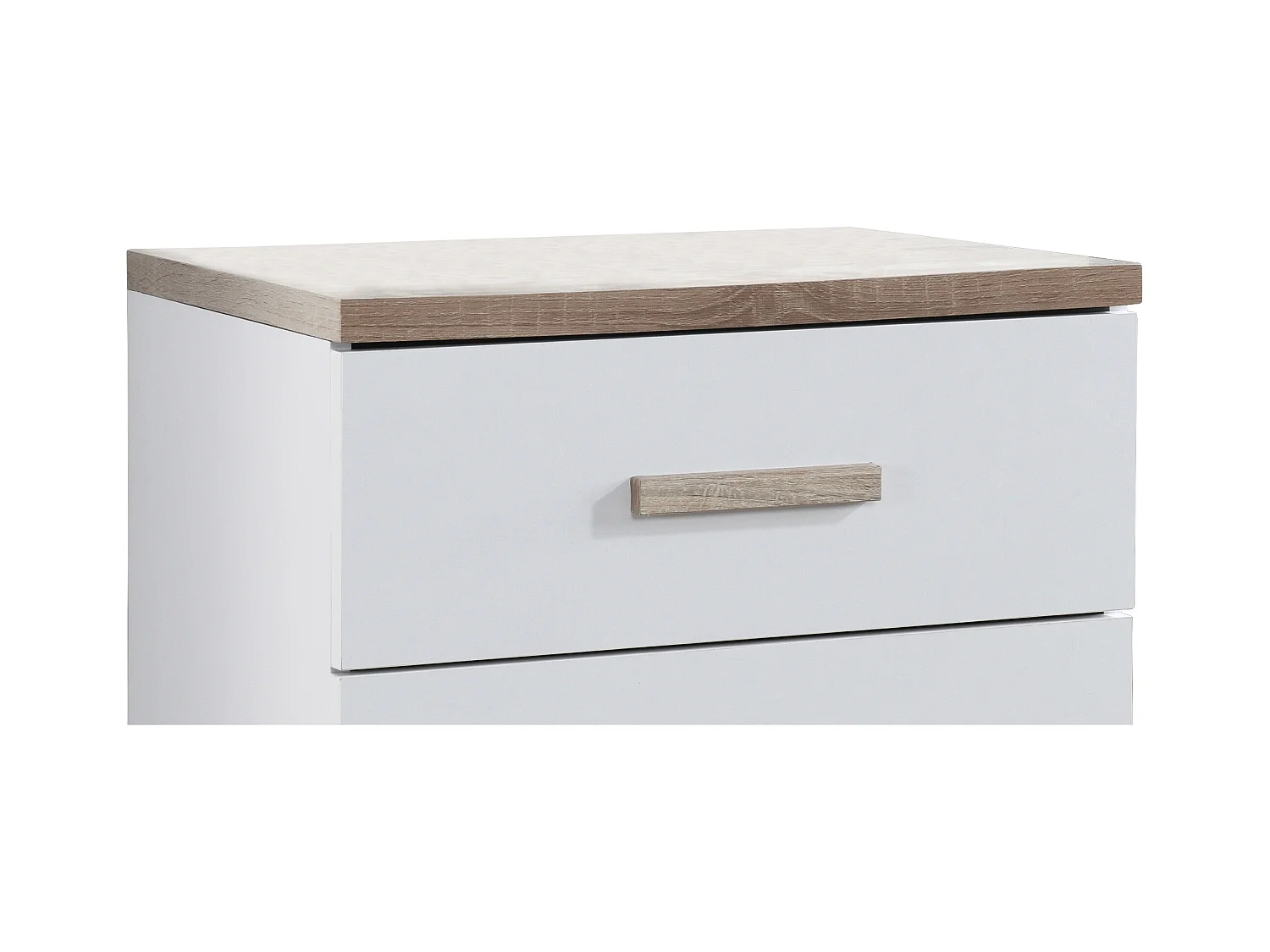 Set van 2 nachtkastjes met 2 lades - Wit en naturel - SKAIDO