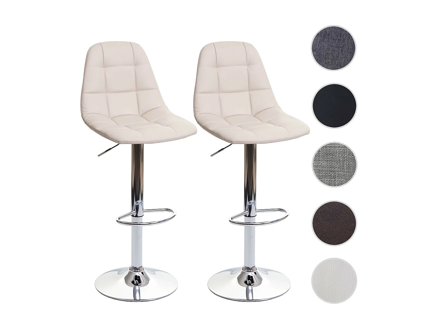 MCW-A67 barkruk (set van 2),  crème-beige, kunstleer