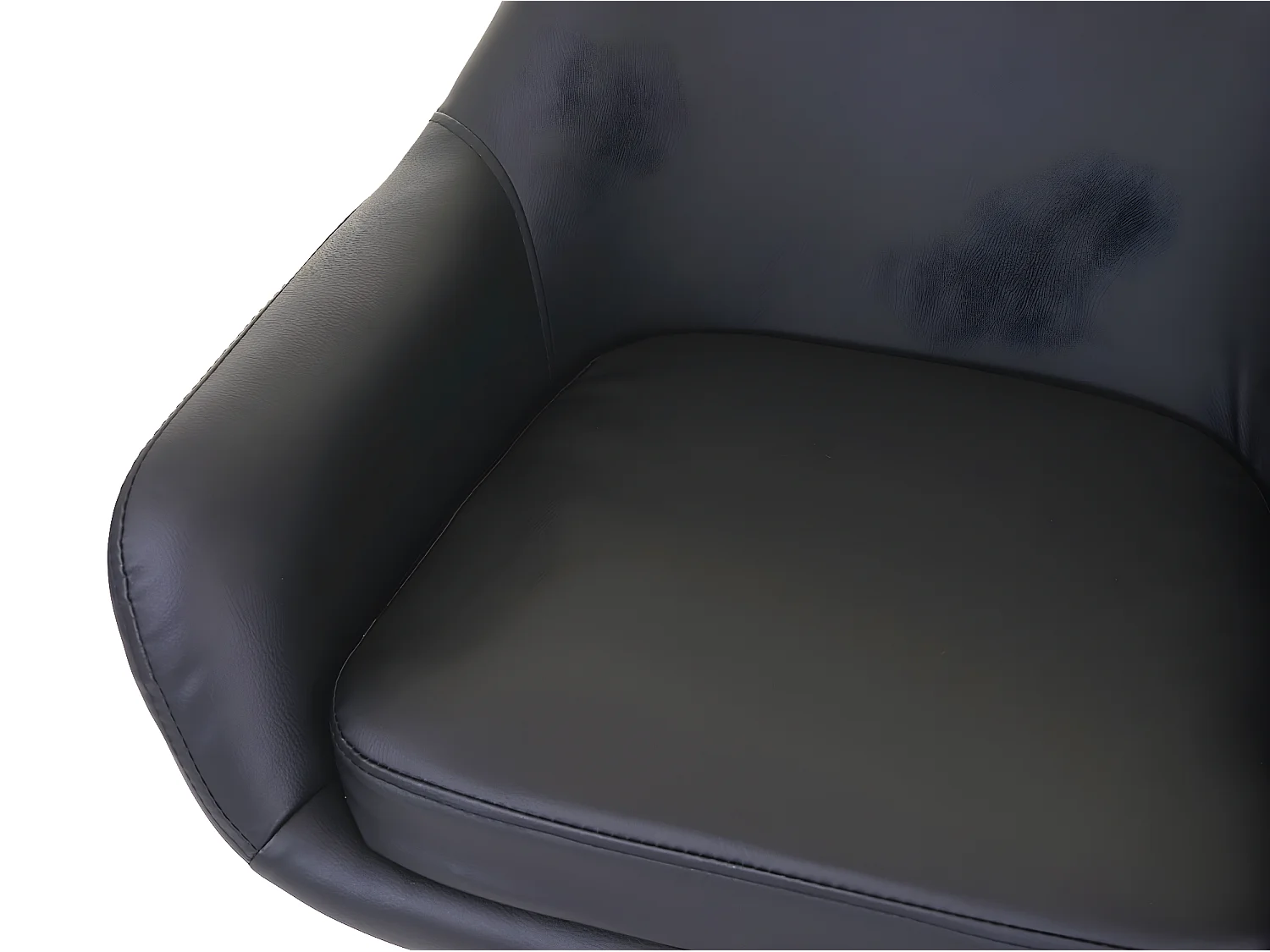 Banco de bar Vaasa T381 (conjunto de 2),  imitação de pele, preto